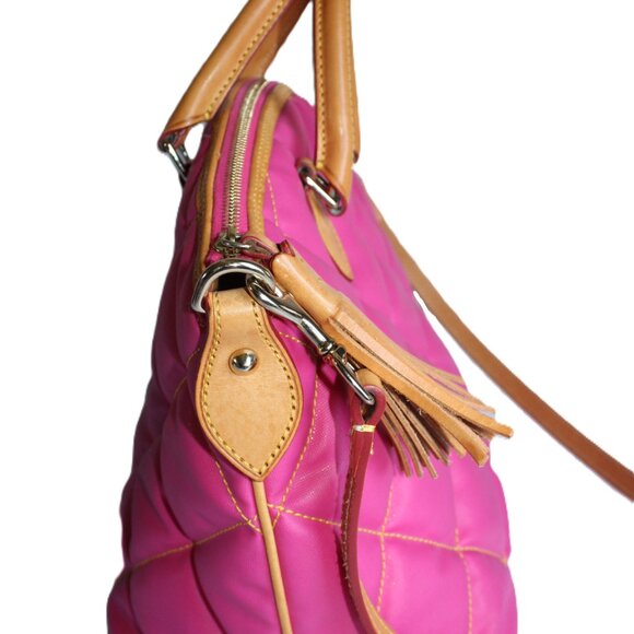 Dooney And Bourke Spicy Pink Quilted Satchel Handbag - Picture 5 of 15